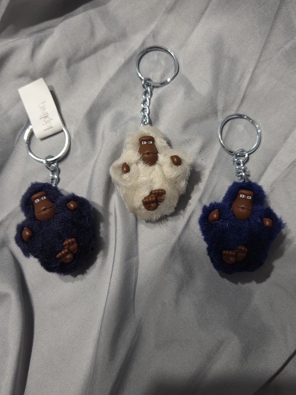 Kipling Plush Monkey Keychain - Extra Small. Bundle of 3 monkeys